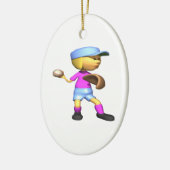 Softball Pitcher Keramisch Ornament (Links)