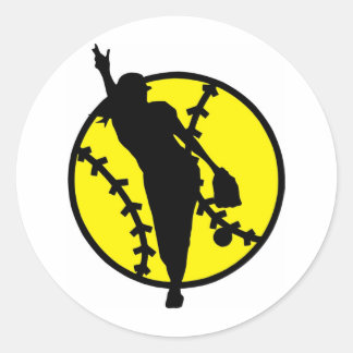 Softball Pitcher Ronde Sticker