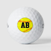 Softball Player/Coach Custom Letters/Number Sports Golfballen (Voorkant)