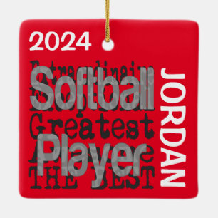 Softball Player Extraordinaire CUSTOM Keramisch Ornament