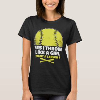 softball player Gift for Girls, Cute Softball Love T-shirt