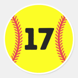 Softball Player Jersey Favorite Number #17 Ronde Sticker