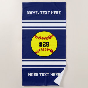 Softball Player Number Team Club Naam Aangepaste k Strandlaken