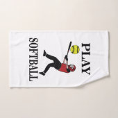 Softball Player Play Softball (Serviette à main)