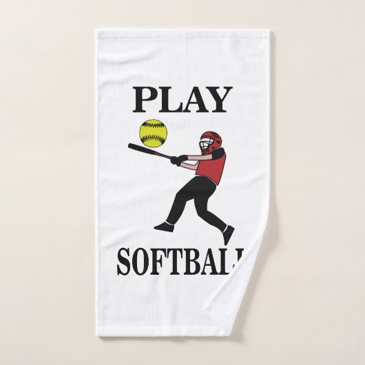 Softball Player Play Softball (Serviette à main)