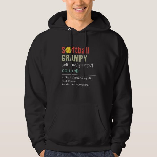 Softball Player Sport  Softball Grampy Definition Hoodie (Voorkant)