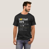 Softball Player Sport  Softball Papa Definition T-shirt (Voorkant volledig)