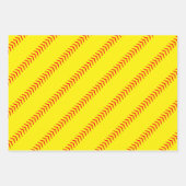 Softball Player Team Party Three Matking Gift Inpakpapier Vel (Voorkant 2)