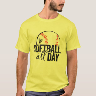 Softball Player Teen Girls Women Man Softball Love T-shirt