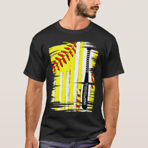 Softball Player US Flag Thayed Sport Coac T-shirt