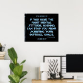 Softball Quotes in Threads 010 Poster (Thuiskantoor)