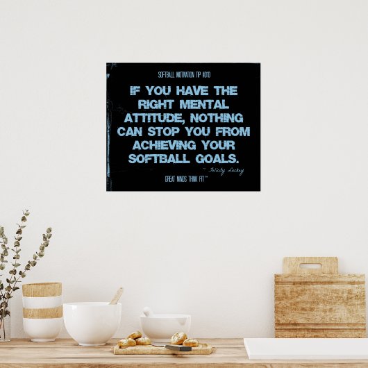 Softball Quotes in Threads 010 Poster (Keuken)