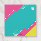 Softball Roze Blauwgroen Geel Verjaardagsfeestje D Bedankjes Labels (Achterkant)