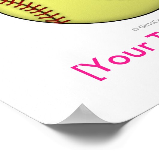 Softball-roze Poster (Hoek)