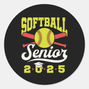 Softball Senior 2025 Afstuderende speler Atleet Ronde Sticker