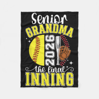 Softball Senior Grandma 2026 Softball Senior Grand Fleece Deken