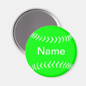 Softball Silhouet Magnet Groen Magneet (Voorkant / Achterkant)