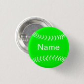 Softball Silhouette Button Green (Voorkant /achterkant)