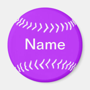 Softball Silhouette Magnet Paars Magneet