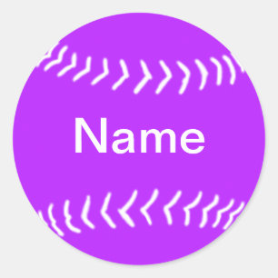 Softball Silhouette Sticker Paarse