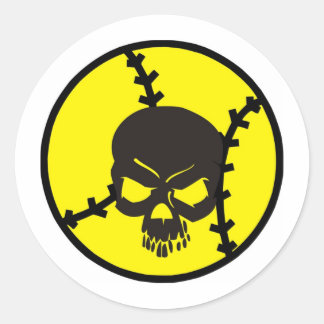 softball Skull Ronde Sticker