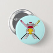 Softball Sock Monkey Ronde Button 5,7 Cm (Voorkant /achterkant)