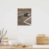 Softball, softballhandschoen en knuppel thuis bord poster (Keuken)