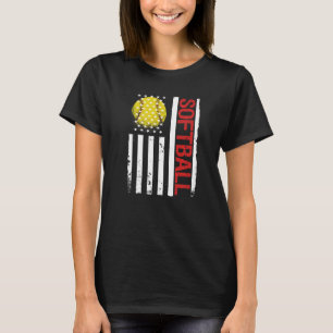 Softball speler Amerikaanse vlag T-shirt
