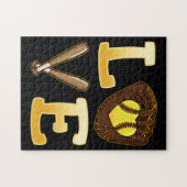 Softball-speler voor Softball-sport Legpuzzel (Horizontaal)