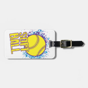 Softball Splatter Bagagelabel