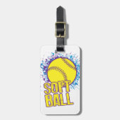 Softball Splatter Bagagelabel (Voorkant verticaal)