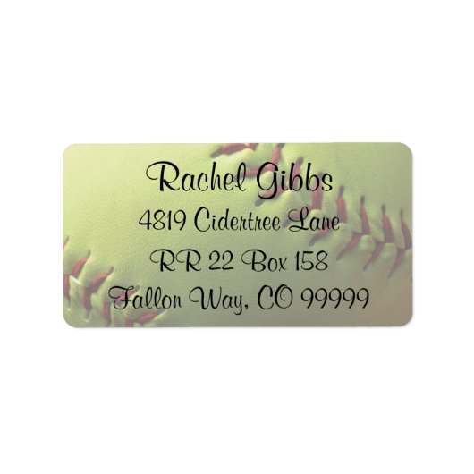 Softball Sports Mariage Étiquettes de adresse à th (Devant)