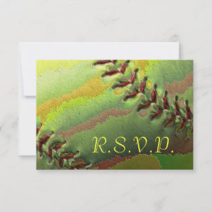Softball Sports Wedding Theme RSVP met Kinder kaar Kaartje