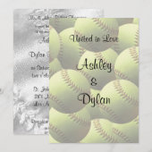 Softball Sports Wedding Theme Weddenschap Kaart (Voorkant / Achterkant)
