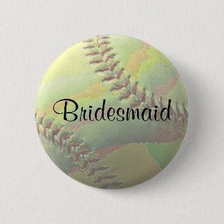 Softball Sports Wedding Theme Weddenschap Ronde Button 5,7 Cm