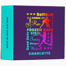 Softball Sporttermen Rainbow Cool Typografie