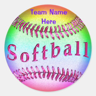 Softball Stickers met UW TEAMNAAM