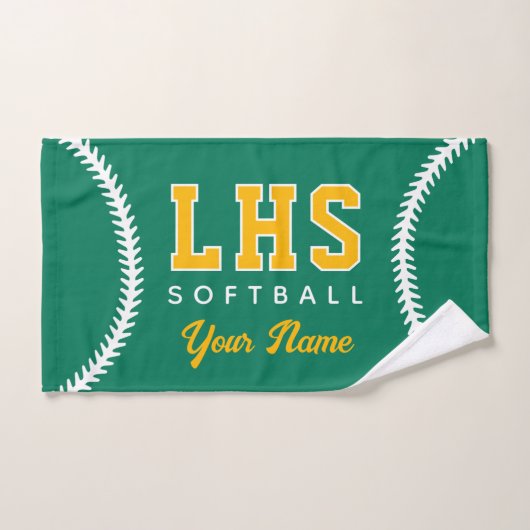 Softball Stitches Custom Sport Towel Team Initials (Serviette à main)