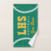 Softball Stitches Custom Sport Towel Team Initials (Serviette à main)