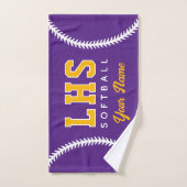 Softball Stitches Custom Sport Towel Team Initials (Serviette à main)