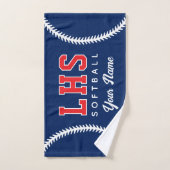 Softball Stitches Custom Sport Towel Team Initials (Serviette à main)