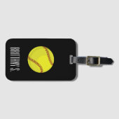 Softball Style Aangepaste naam Bagagelabel (Voorkant (horizontaal))