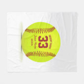Softball Team Custom Fleece Deken (Voorkant (Horizontaal))