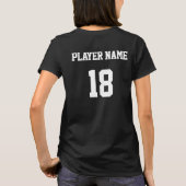Softball Team, Player and Jersey Number T-shirt (Achterkant)