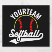 Softball Team Speler VOEG NAAM TOE Personalized Le Bier Etiket (Enkel label)