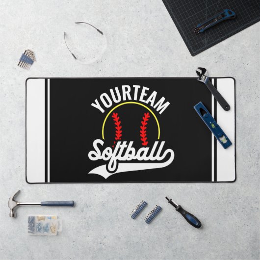 Softball Team Speler VOEG NAAM TOE Personalized Le Bureaumat (Werkstation)