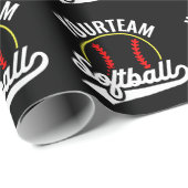 Softball Team Speler VOEG NAAM TOE Personalized Le Cadeaupapier (Rol Hoek)