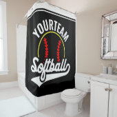 Softball Team Speler VOEG NAAM TOE Personalized Le Douchegordijn (In situ)