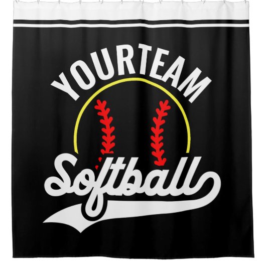 Softball Team Speler VOEG NAAM TOE Personalized Le Douchegordijn (Voorkant)