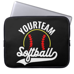 Softball Team Speler VOEG NAAM TOE Personalized Le Laptop Sleeve